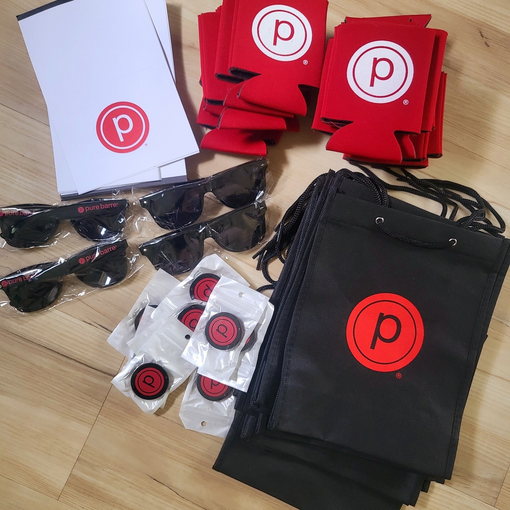 Pure Barre Black Tote Bags & Red Logo Promo Accessories
